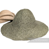 Petershams Millinery Supplies knotted ramie straw capeline hat body in a sage green with textured finish.