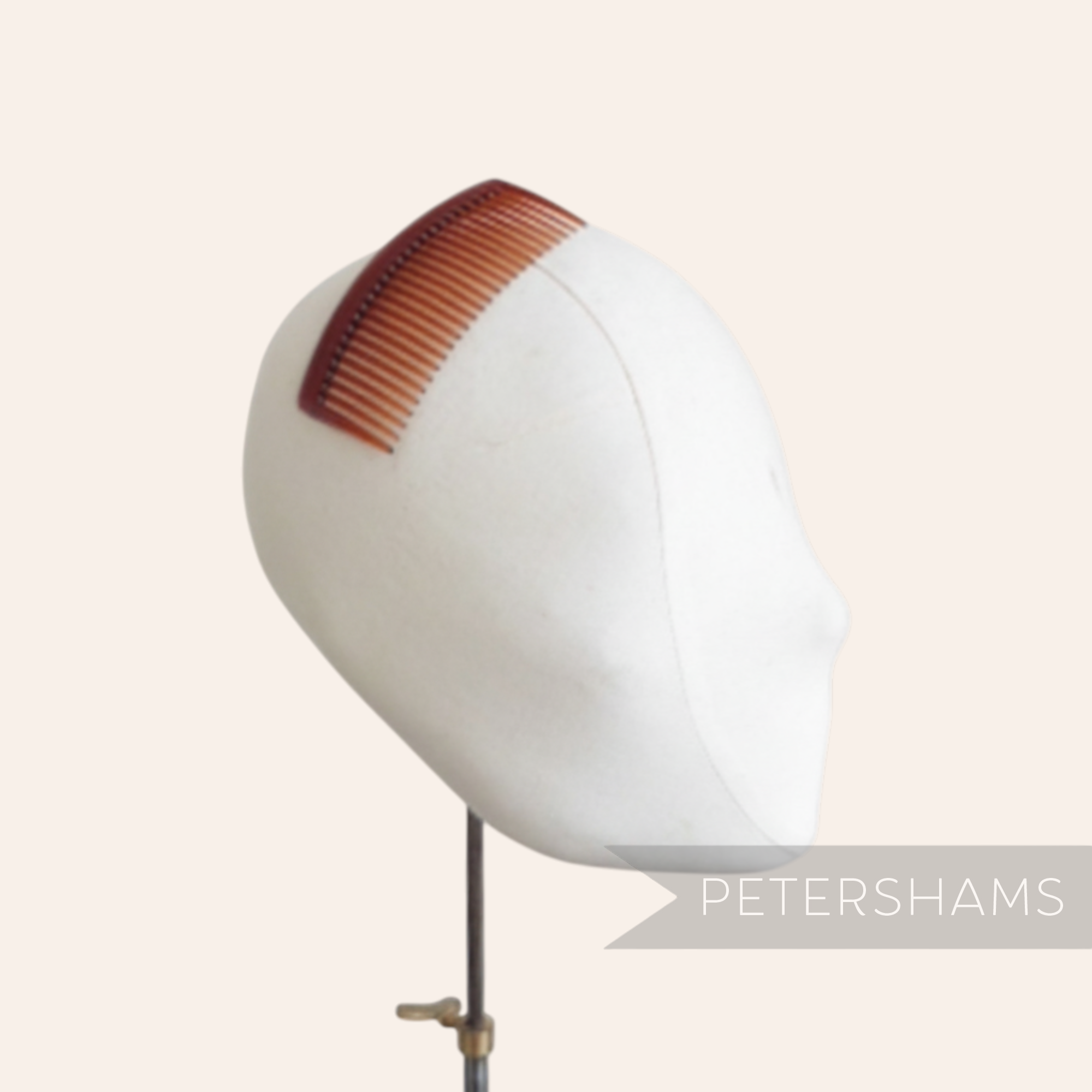 Petershams Millinery Supplies large 9.5cm tortoise brown plastic hair comb for hat making.