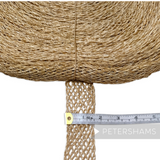 Petershams Millinery Supplies 4cm lattice weave jute braid showing natural texture