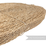 Petershams Millinery Supplies 4cm wide natural jute braid roll with a flexible lattice weave for millinery projects.