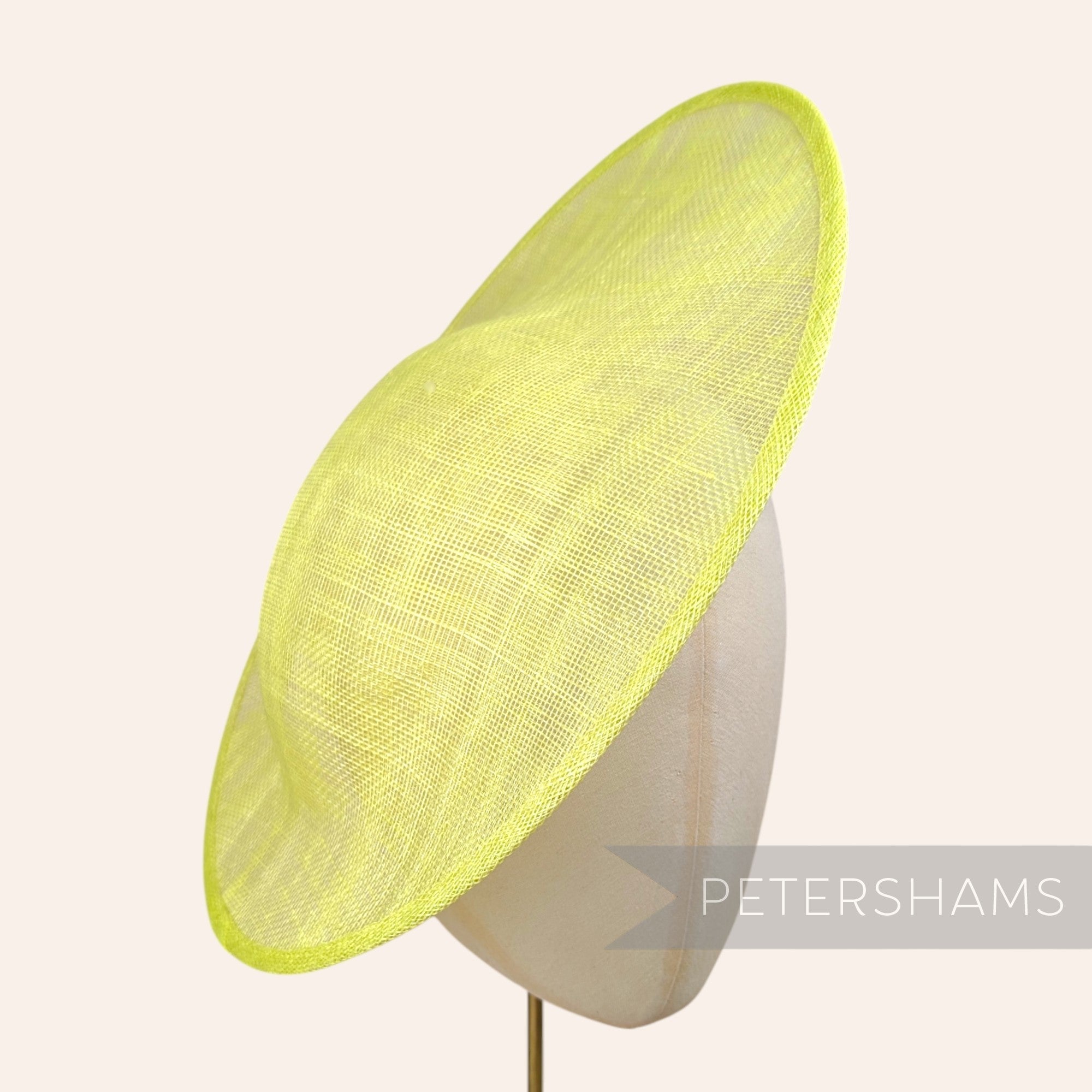 Petershams Millinery Supplies Maggie large oval lemon lime sinamay fascinator hat base