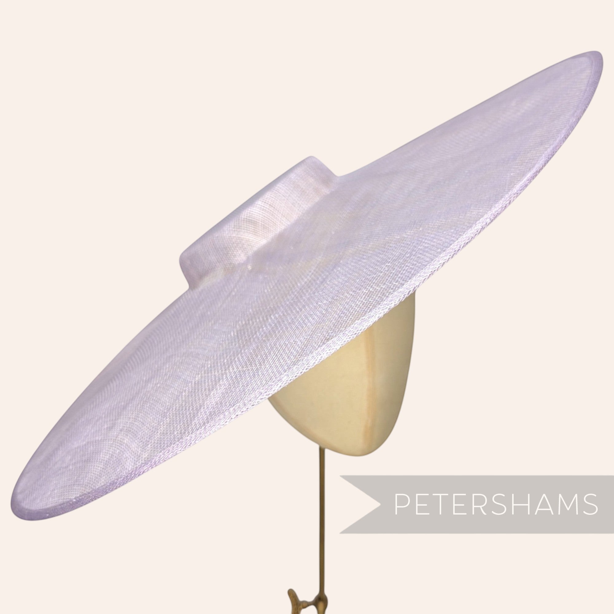 Petershams Millinery Supplies extreme cartwheel sinamay fascinator hat base in lilac