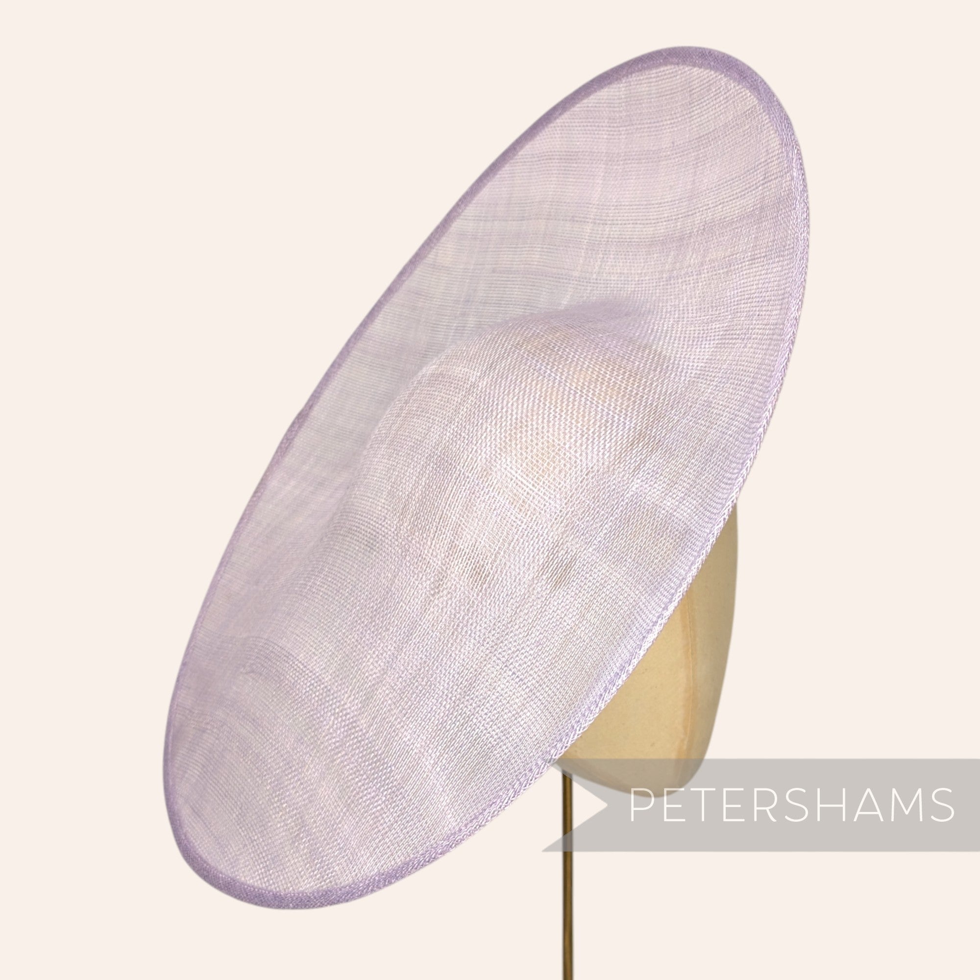 Petershams Millinery Supplies Catherine XL sloped lilac sinamay fascinator hat base