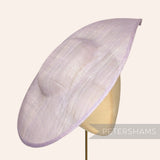 Petershams Millinery Supplies extra large lilac sinamay fascinator base with a pointed tip and shallow crown.