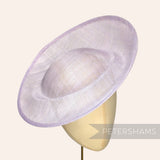 Petershams Millinery Supplies Cindy lilac sinamay fascinator hat base with orbital pleat