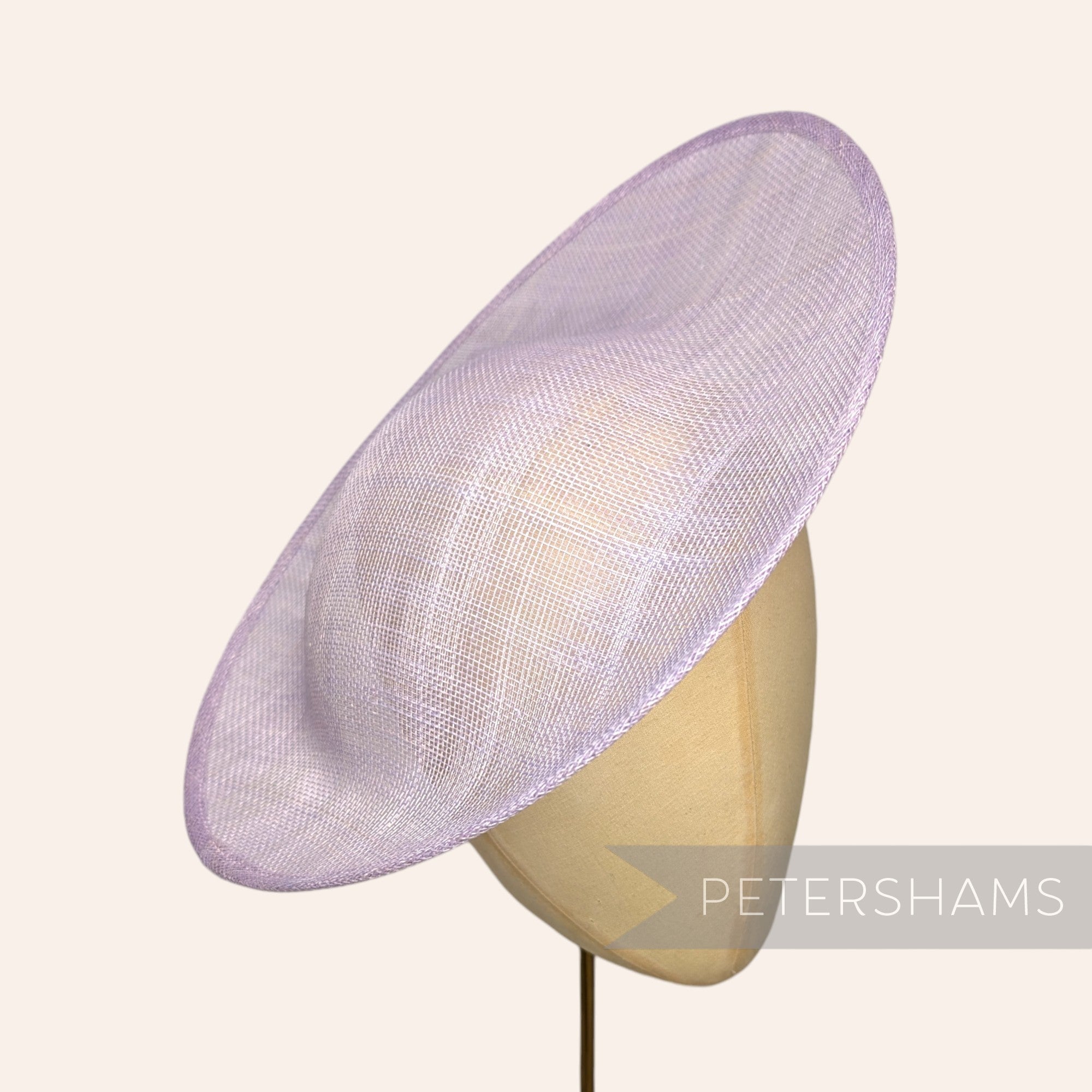 Petershams Millinery Supplies Maggie large oval lilac sinamay fascinator hat base