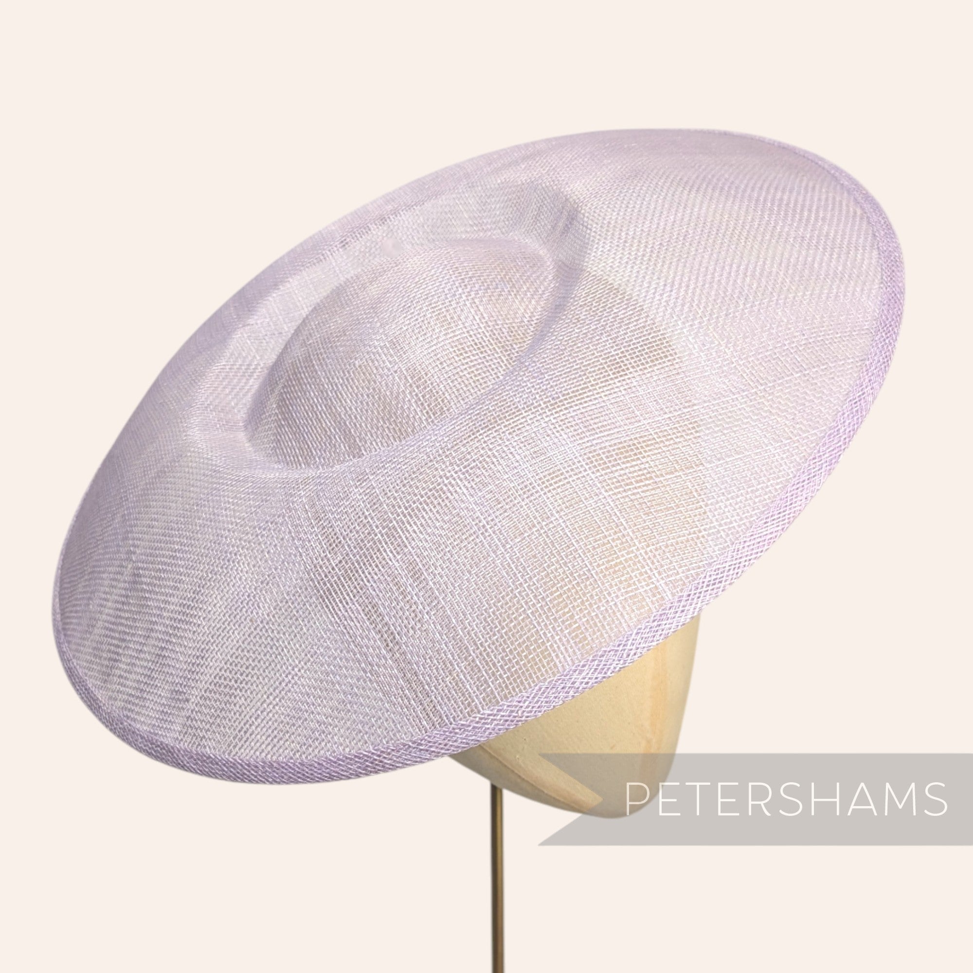 Petershams Millinery Supplies Charlotte 35cm extra large lilac sinamay saucer fascinator hat base