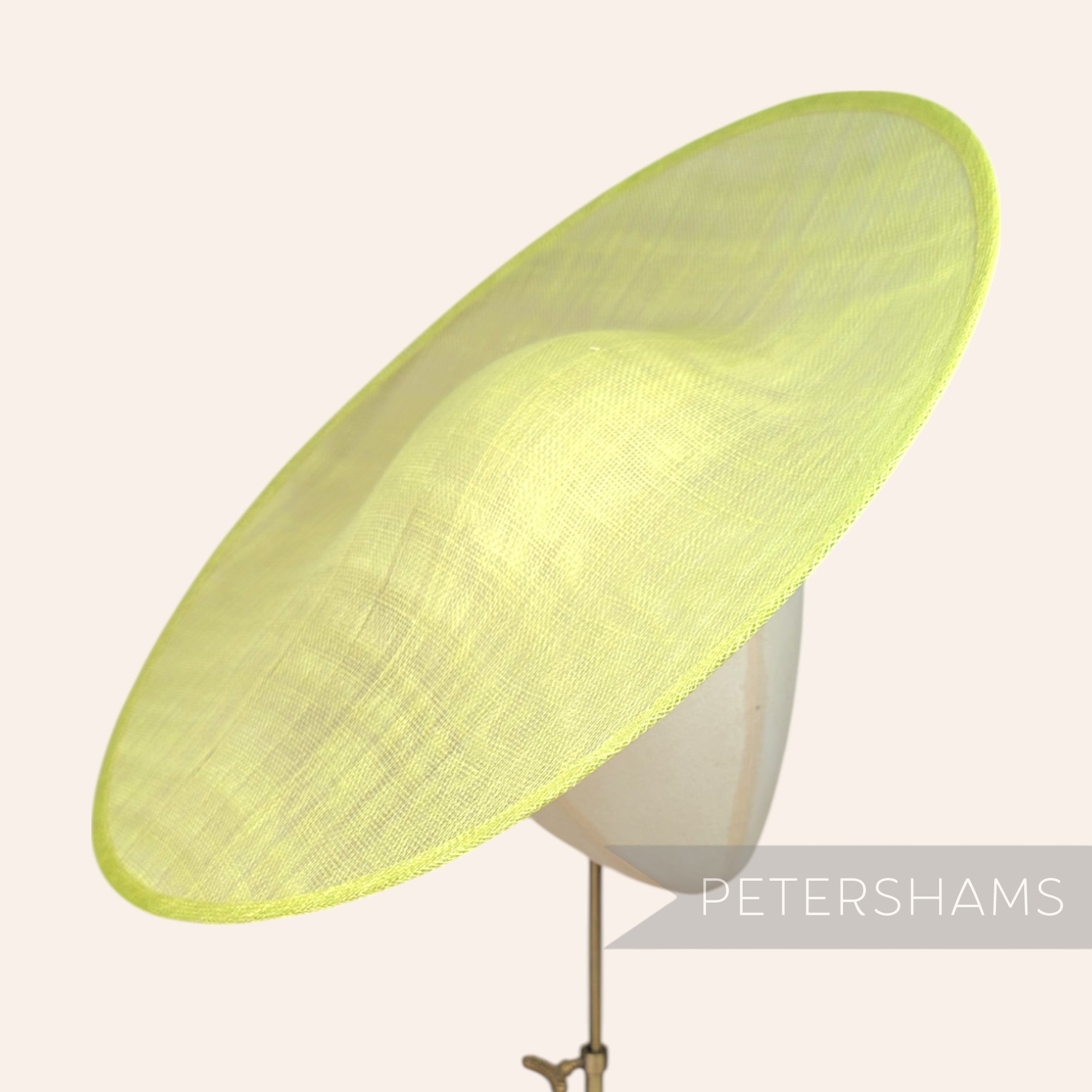 Petershams Millinery Supplies Catherine XL sloped lemon lime  sinamay fascinator hat base