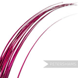 Petershams Millinery Supplies long magenta stripped ostrich quill feather for hat making and millinery crafts
