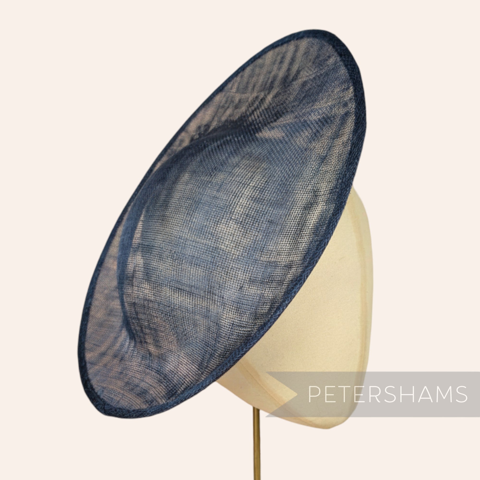 Petershams Millinery Supplies Maggie large oval french navy blue sinamay fascinator hat base