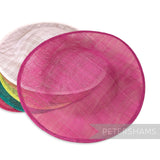 Petershams Millinery Supplies Maggie large oval sinamay fascinator hat bases in vibrant pink and assorted colors