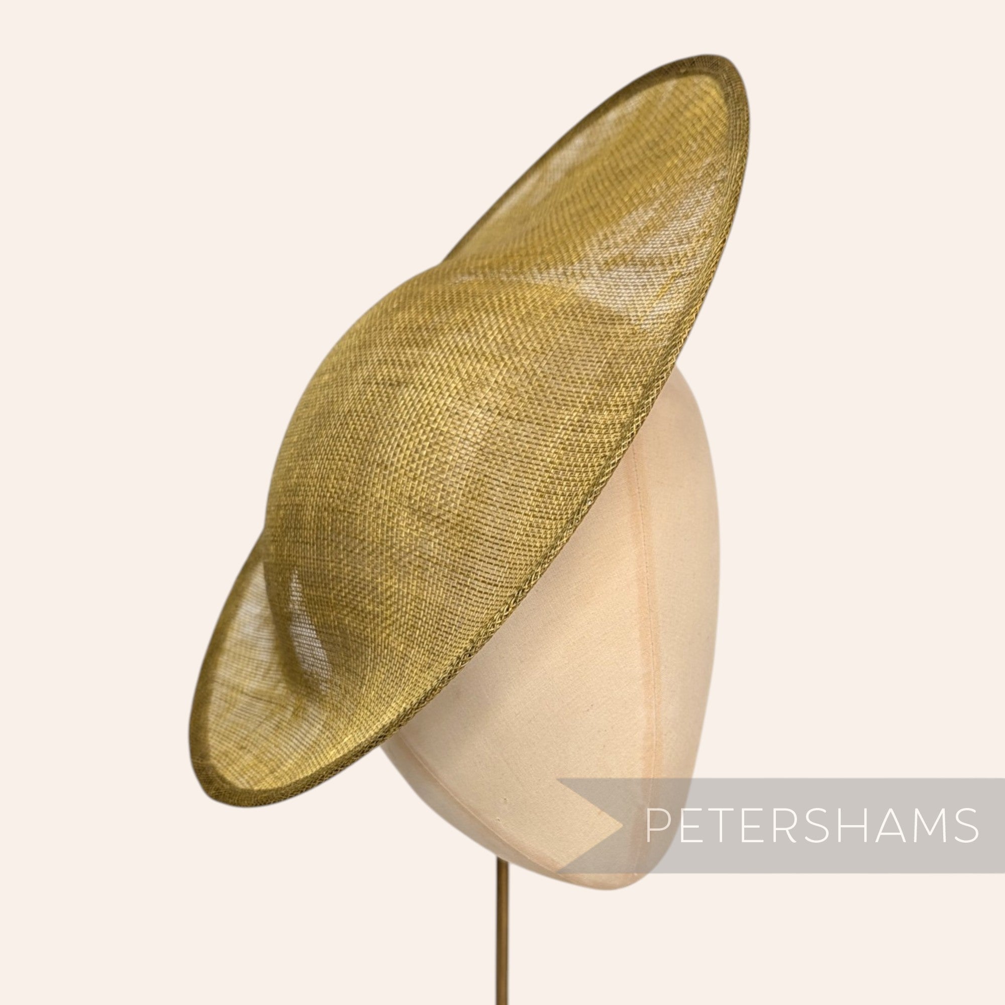 Petershams Millinery Supplies Maggie large oval sinamay fascinator hat base in chartreuse