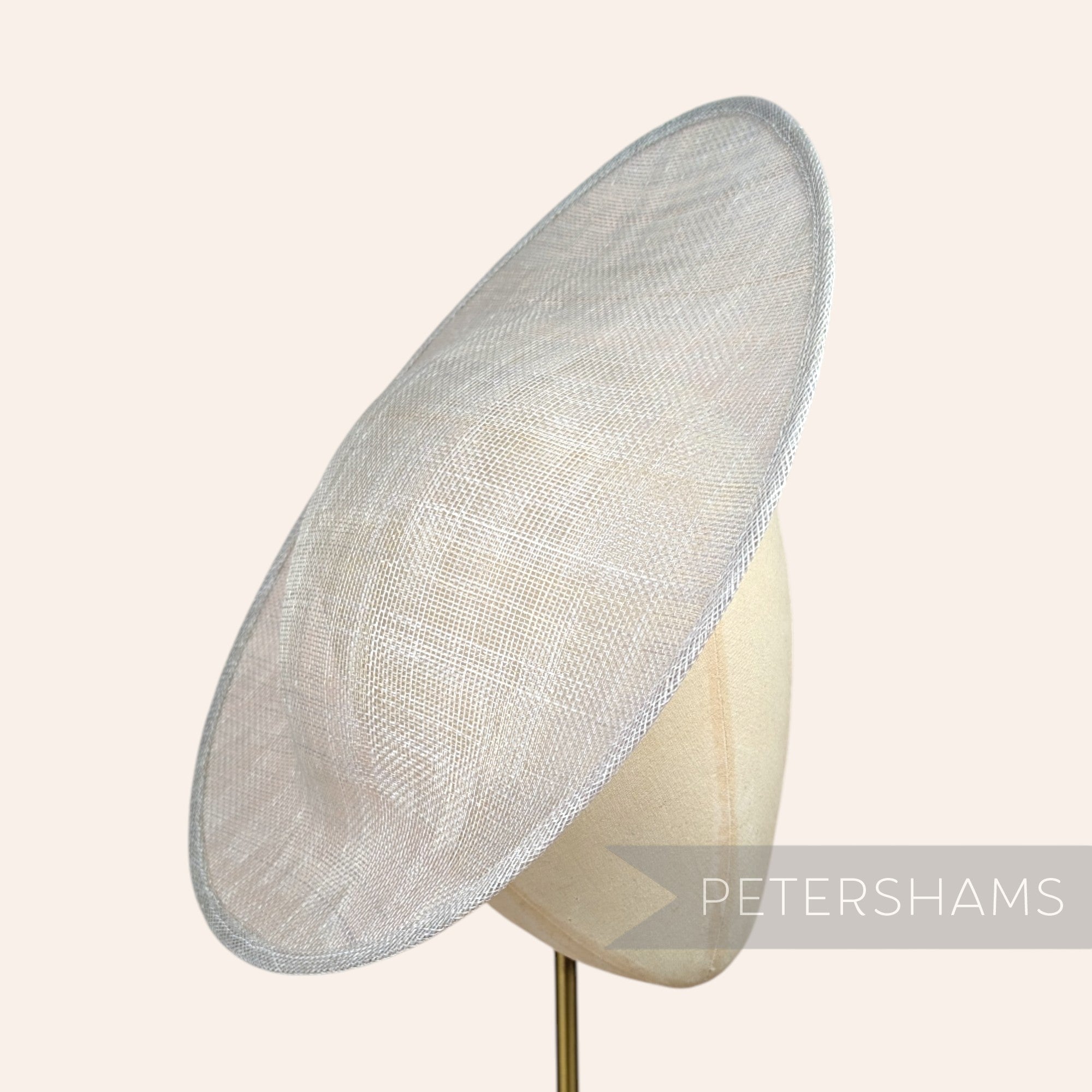Petershams Millinery Supplies Maggie large oval pale grey sinamay fascinator hat base