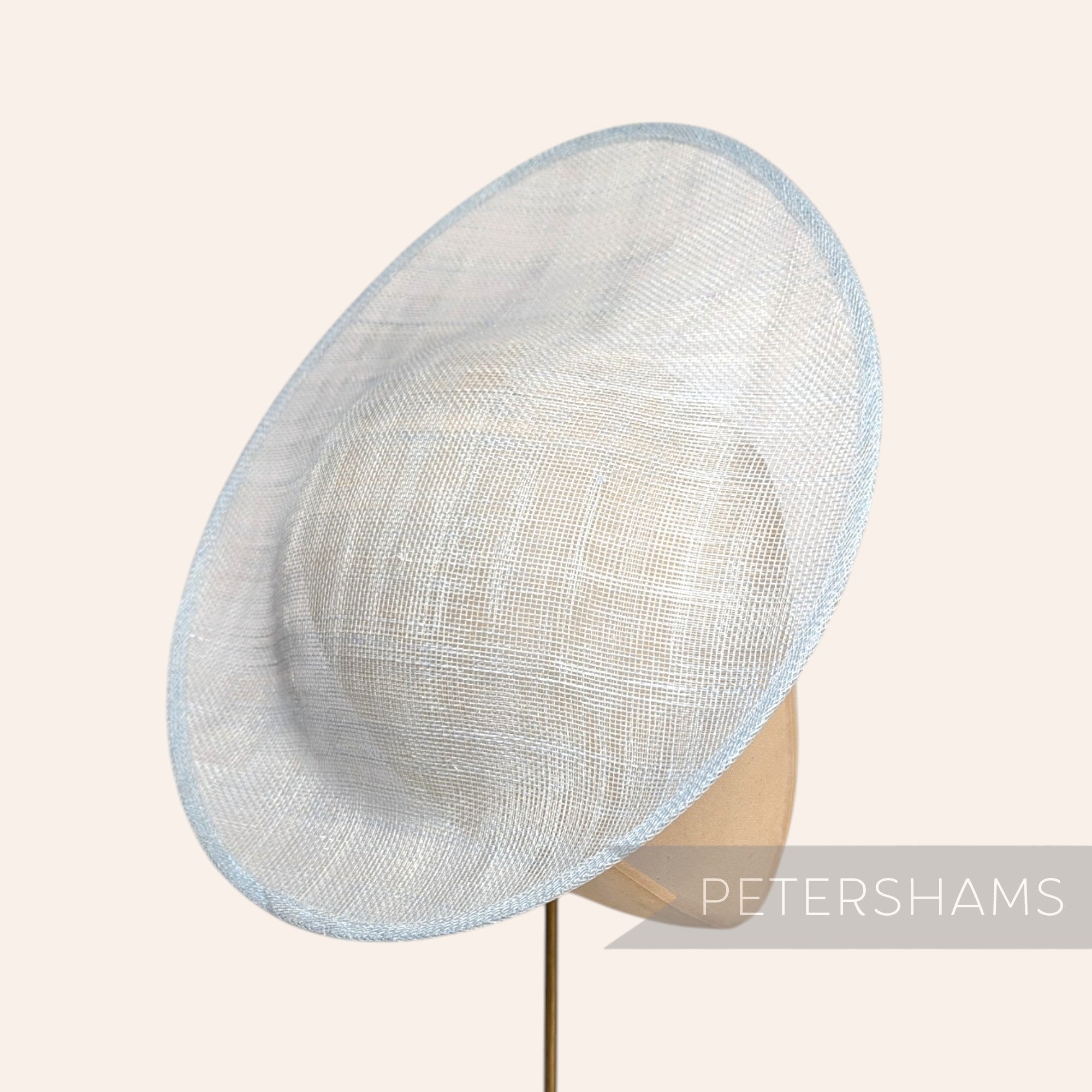 Petershams Millinery Supplies Maggie large oval sinamay fascinator hat base in ice grey