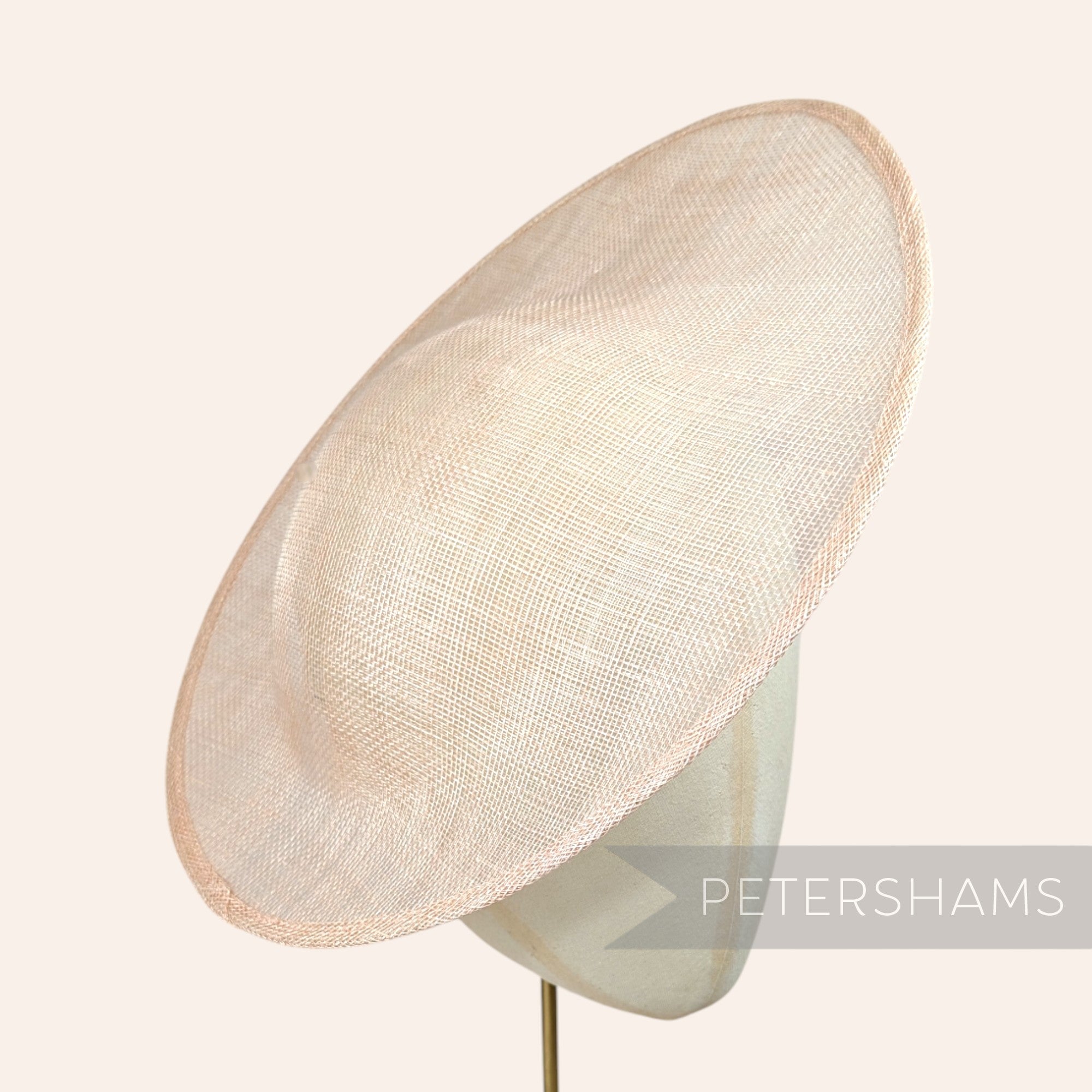 Petershams Millinery Supplies Maggie large oval sinamay fascinator hat base in a light beige