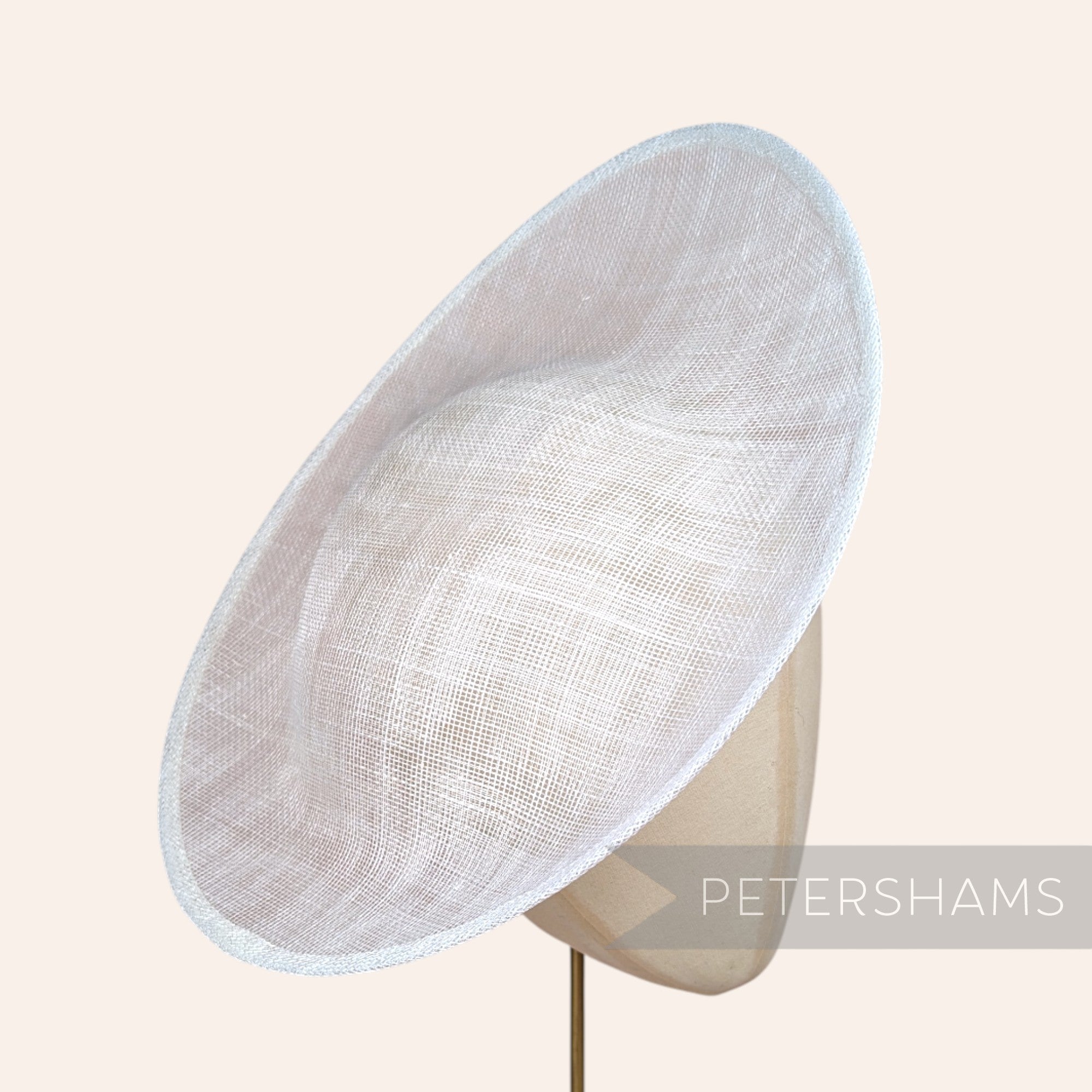 Petershams Millinery Supplies Maggie large oval white sinamay fascinator hat base