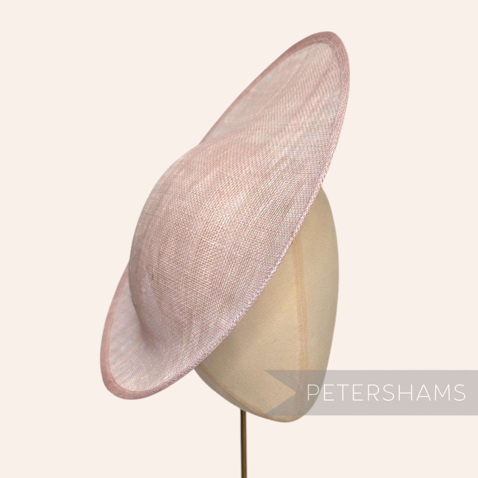 Petershams Millinery Supplies Maggie large oval rose pink sinamay fascinator hat base