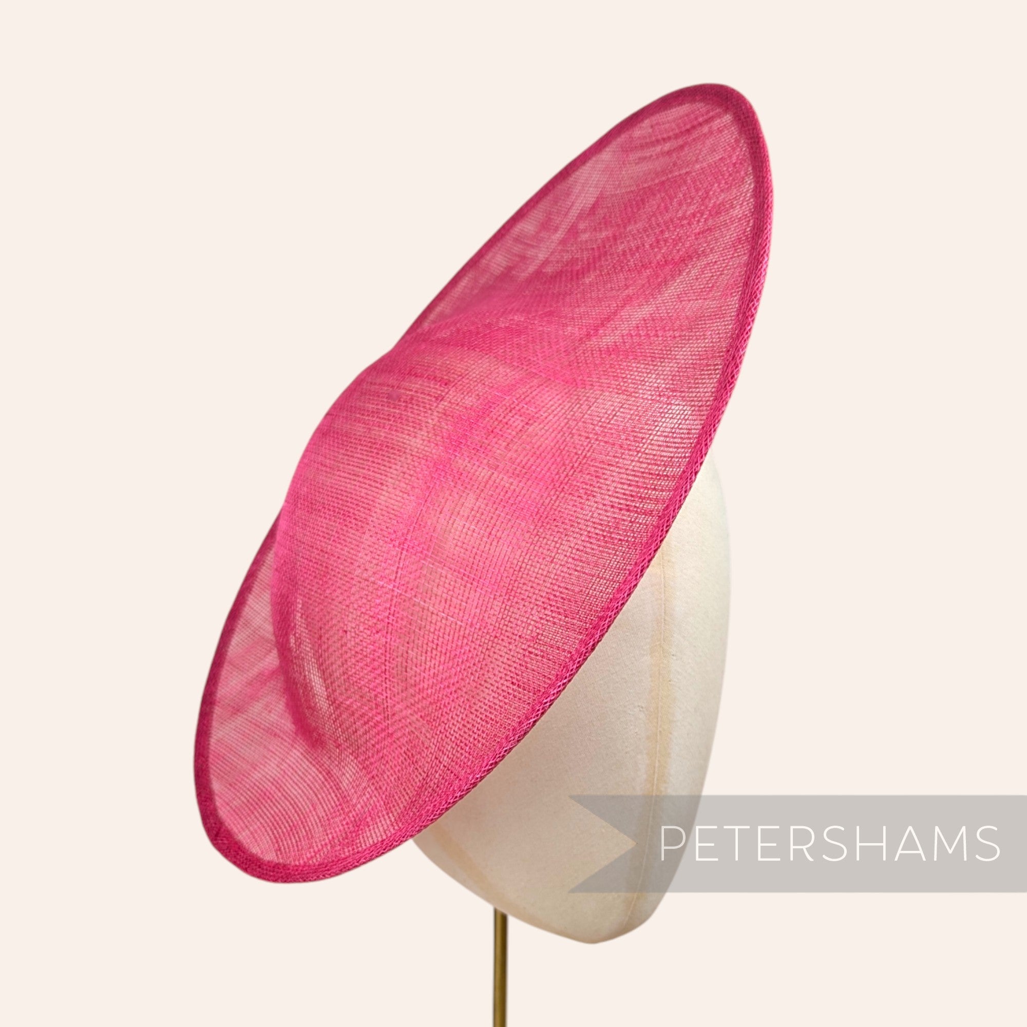 Petershams Millinery Supplies Maggie large oval fuchsia pink sinamay fascinator hat base