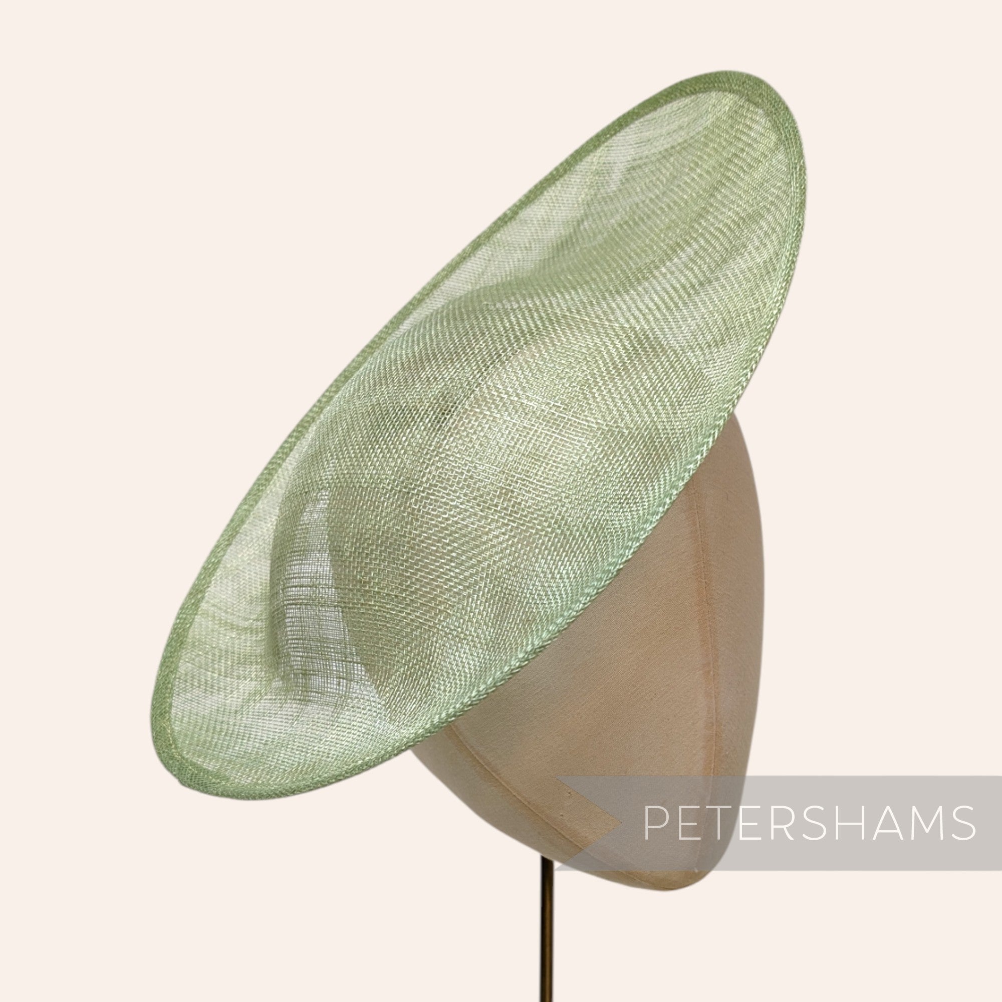 Petershams Millinery Supplies Maggie large oval sage green sinamay fascinator hat base