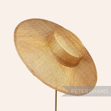 Petershams Millinery Supplies metallic lurex sinamay boater hat base with a large brim for fascinator making.