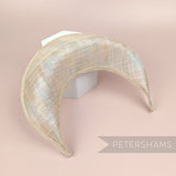 Petershams Millinery Supplies metallic lurex sinamay halo crown fascinator hat base with a subtle shimmer finish.