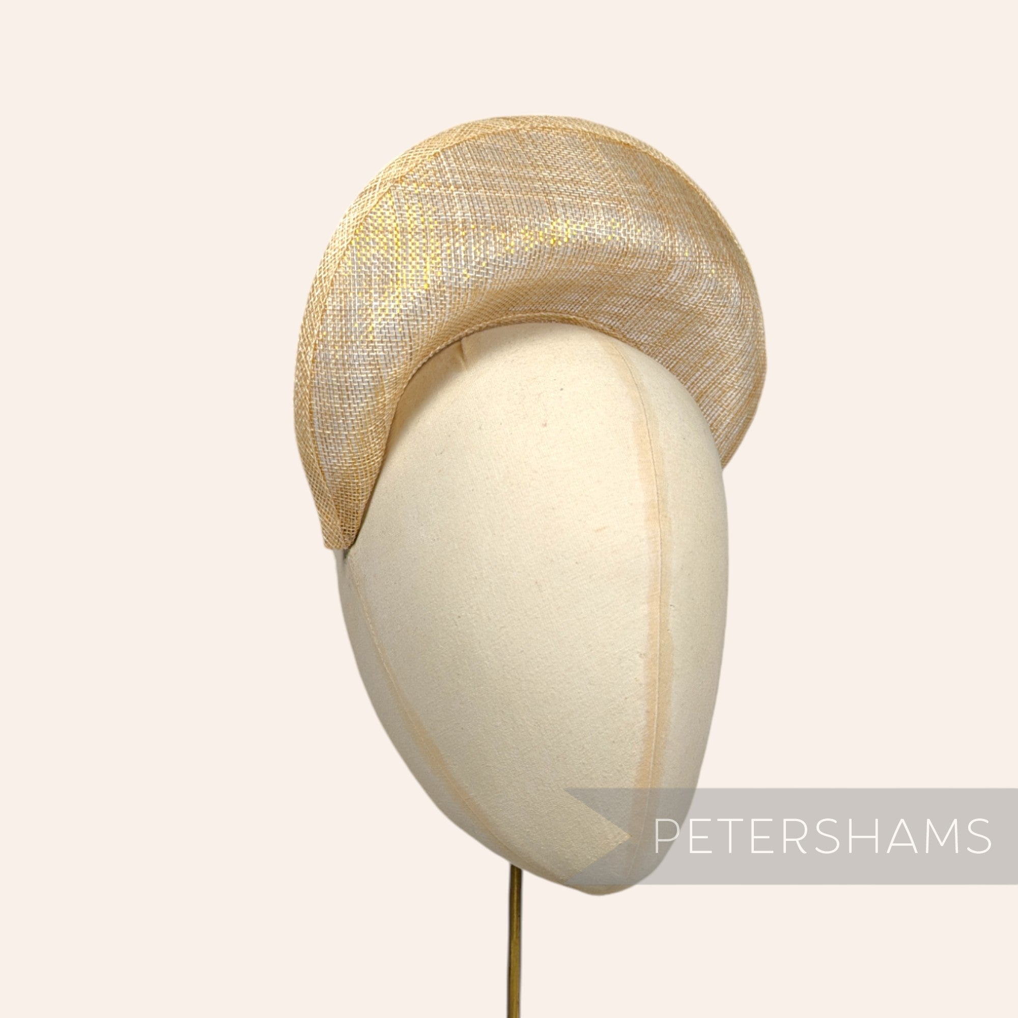 Petershams Millinery Supplies metallic lurex sinamay halo crown fascinator hat base