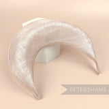 Petershams Millinery Supplies metallic lurex sinamay halo crown fascinator hat base in a rose pink with silver