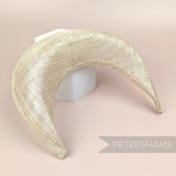 Petershams Millinery Supplies metallic lurex sinamay halo crown fascinator hat base in a subtle shimmering natural with silver