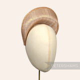 Petershams Millinery Supplies blush with gold metallic lurex sinamay halo crown fascinator hat base