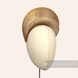 Petershams Millinery Supplies toffee metallic gold lurex sinamay halo crown fascinator hat base