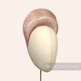 Petershams Millinery Supplies metallic pale pink with gold lurex sinamay halo crown fascinator hat base