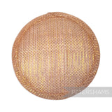 Petershams Millinery Supplies 10.5cm round metallic lurex sinamay fascinator base in a blush with gold