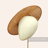 Petershams Millinery Supplies metallic lurex sinamay boater hat base in a wide-brimmed toffee straw colour