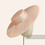 Petershams Millinery Supplies metallic lurex sinamay boater hat base in a shimmering blush tone