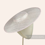 Petershams Millinery Supplies metallic lurex sinamay cartwheel fascinator hat base in a wide brim design.