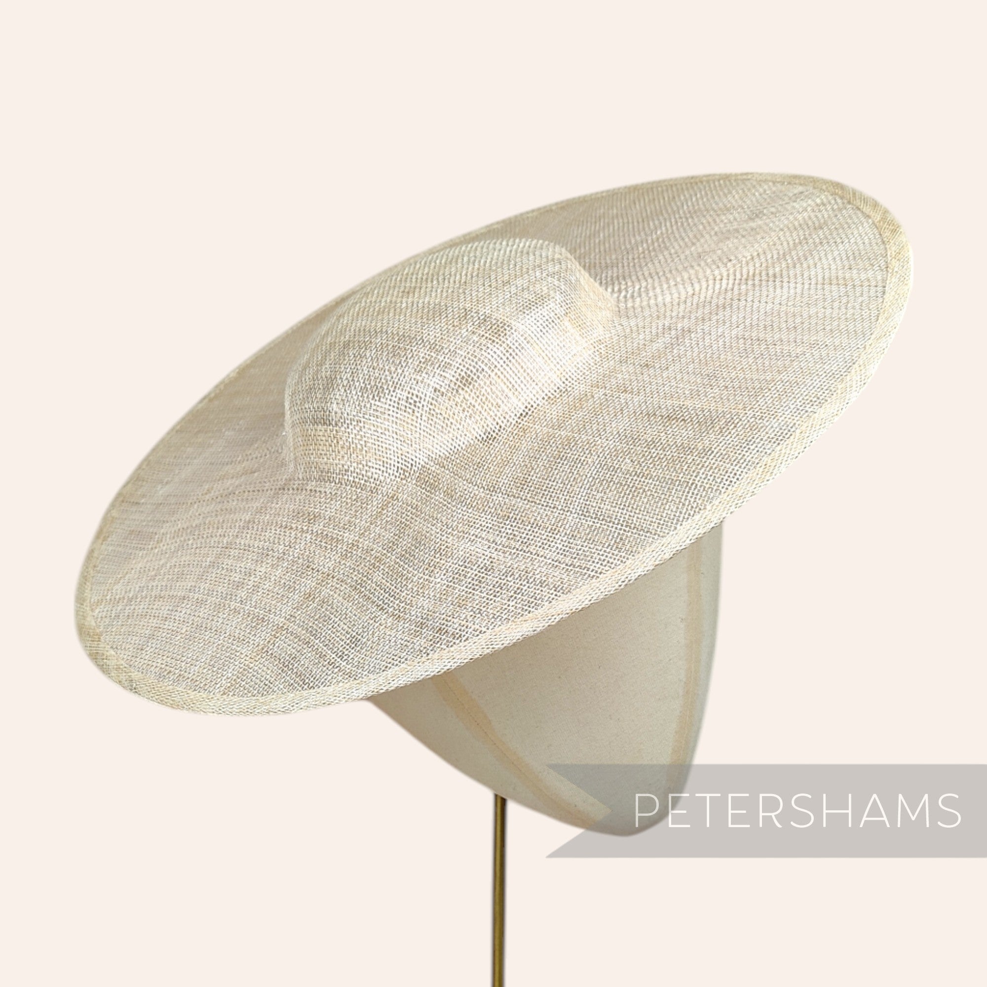 Petershams Millinery Supplies metallic lurex sinamay cartwheel fascinator hat base