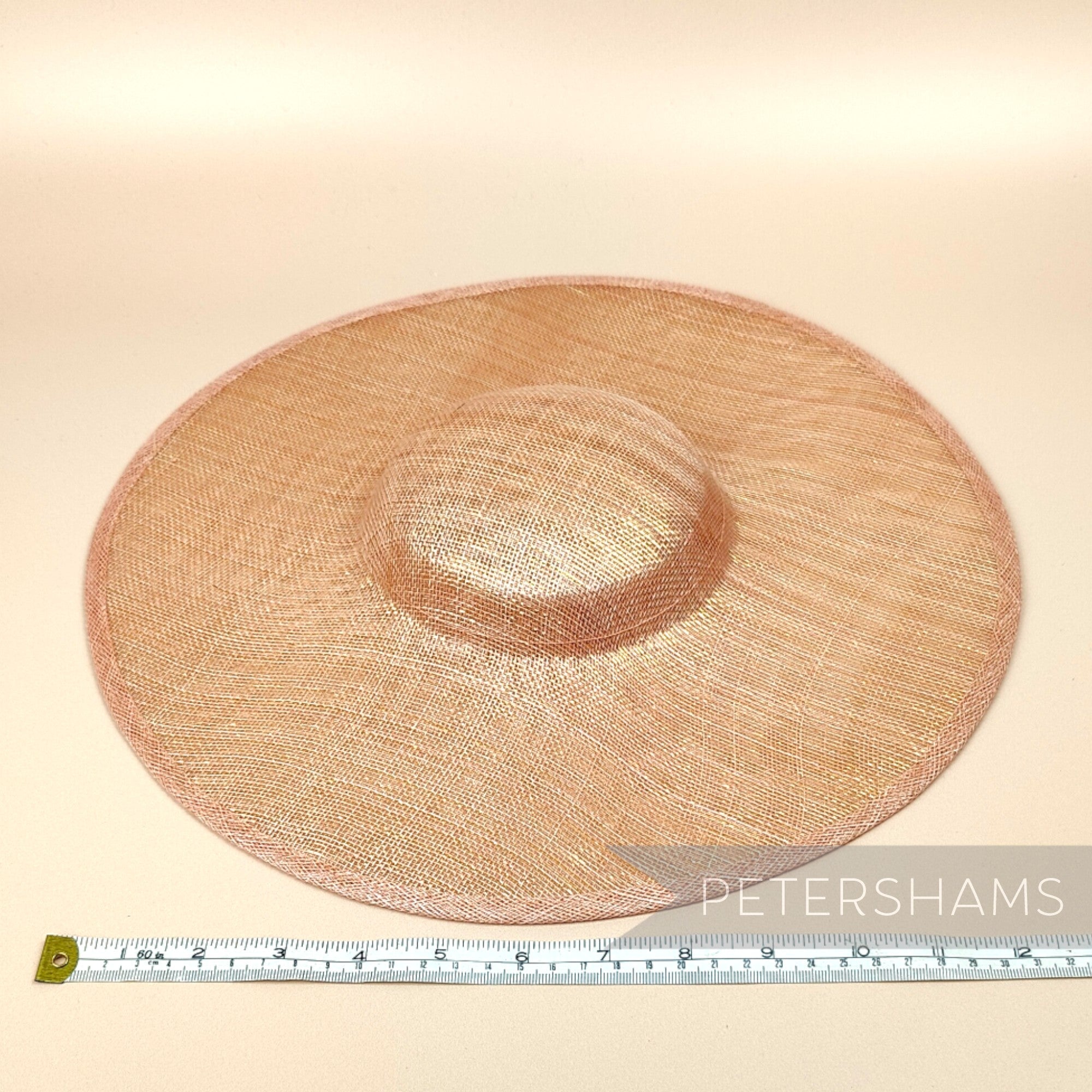 Petershams Millinery Supplies metallic lurex sinamay cartwheel fascinator hat base