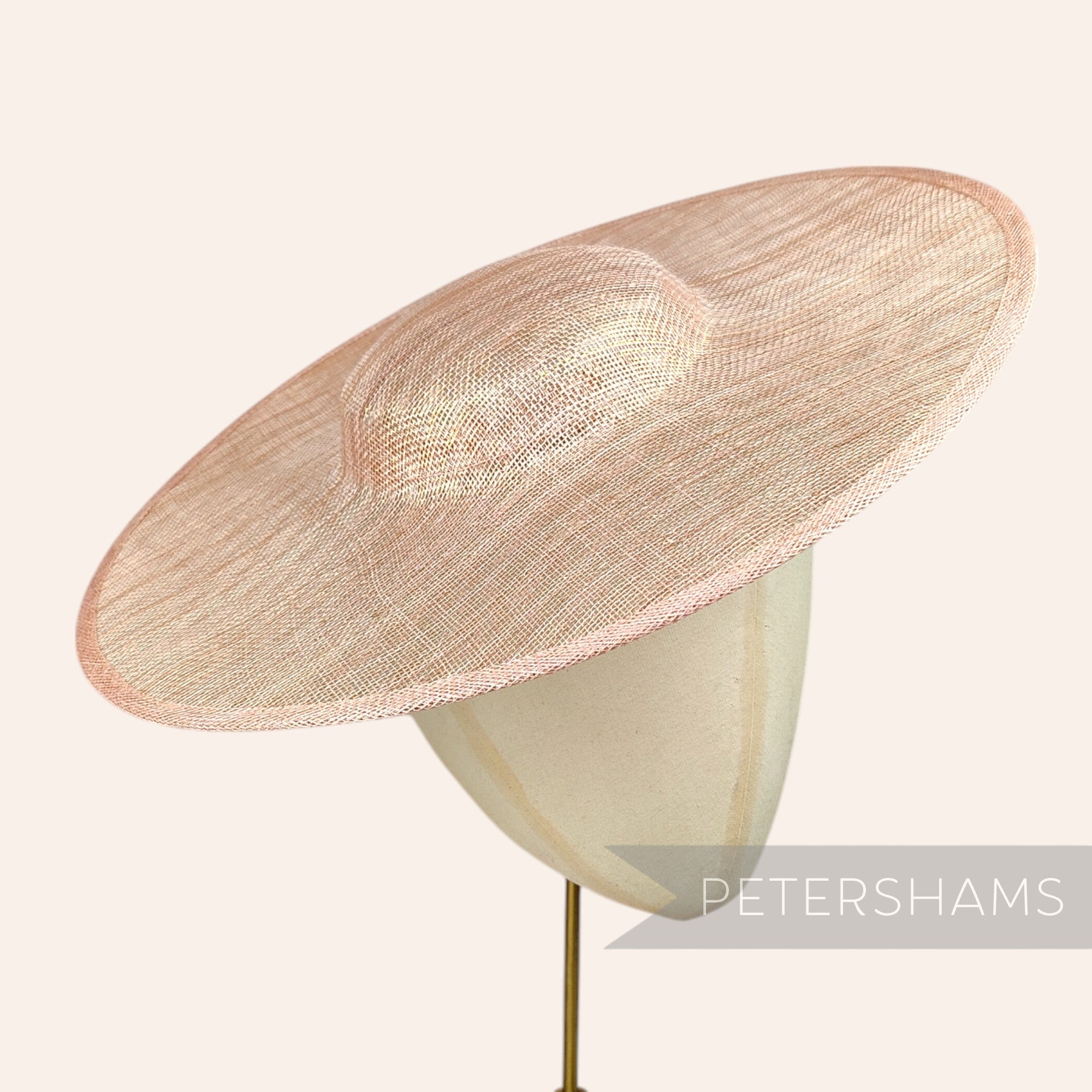 Petershams Millinery Supplies metallic lurex sinamay cartwheel fascinator hat base in a wide brim design