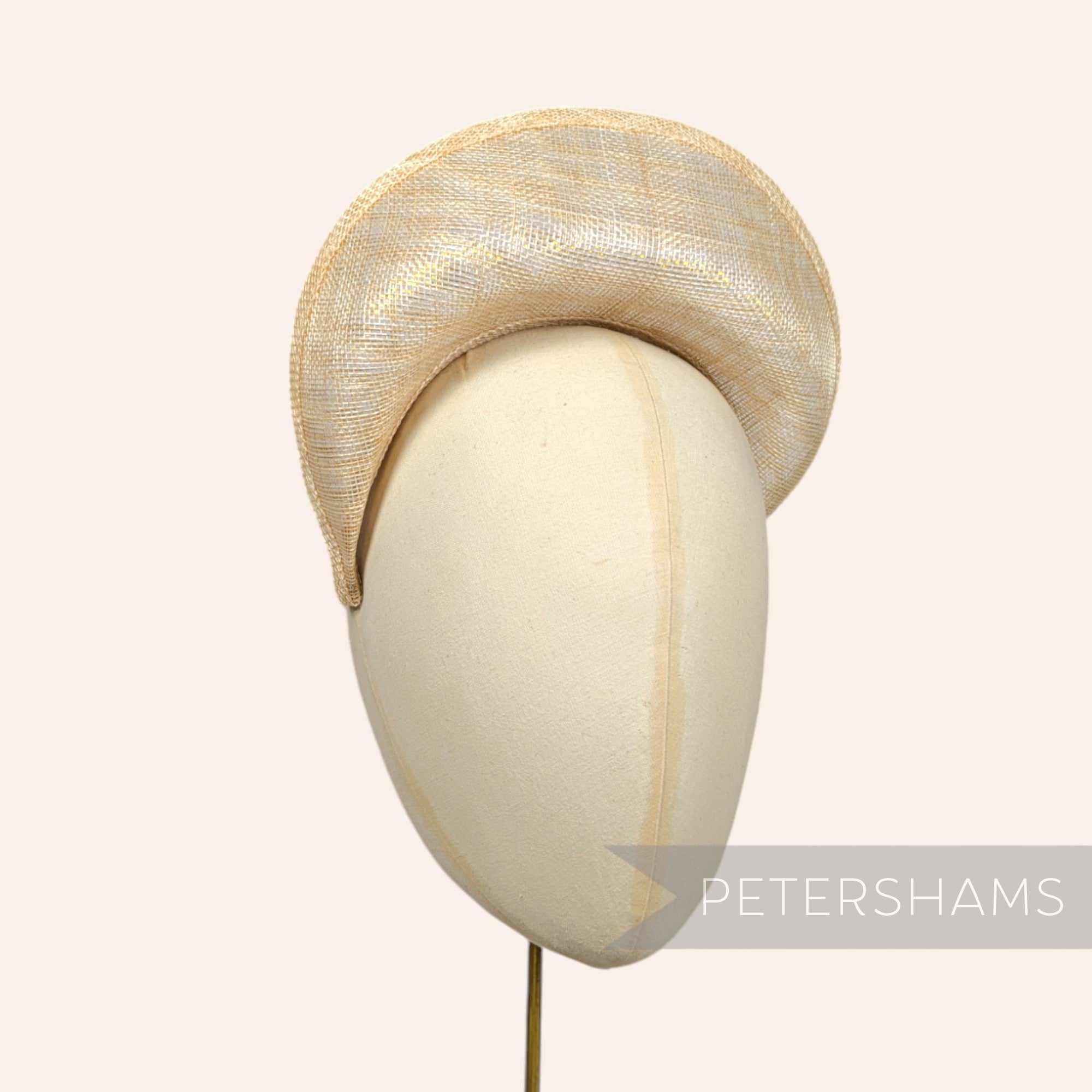 Petershams Millinery Supplies metallic lurex sinamay halo crown fascinator hat base