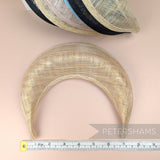 Petershams Millinery Supplies metallic lurex sinamay halo crown fascinator hat base in gold