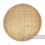 Petershams Millinery Supplies round 13.5cm metallic lurex sinamay fascinator hat base in a natural gold tone