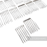 Petershams Millinery Supplies mini silver plated metal hair combs for bridal veils and hairpieces