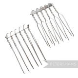 Petershams Millinery Supplies mini plated metal hair combs for bridal veils and hairpieces