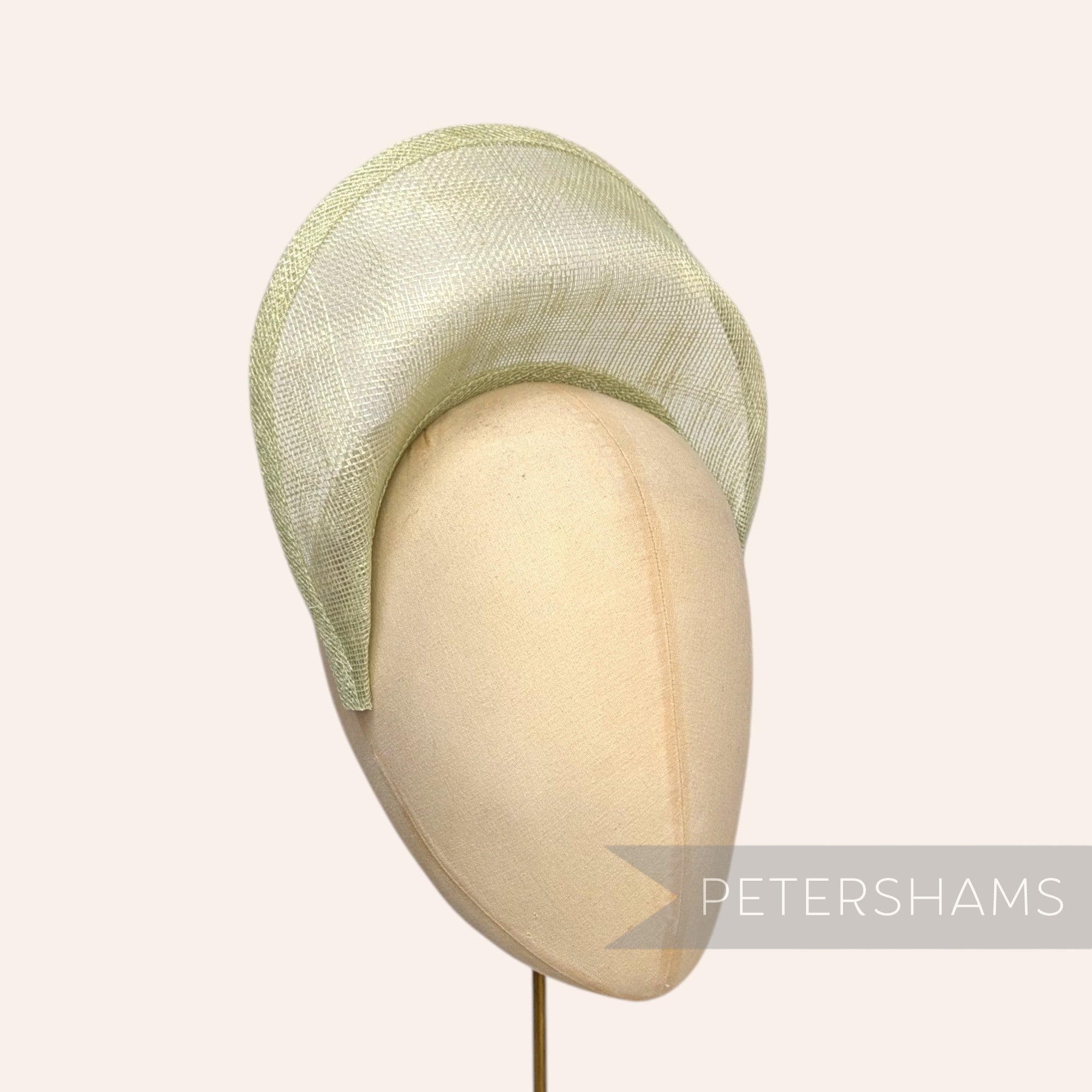 Petershams Millinery Supplies sage green sinamay halo crown fascinator hat base
