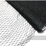 Petershams Millinery Supplies vintage dark navy blue fishnet veiling with a soft drape and 10mm diamond pattern.