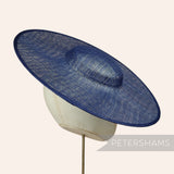 Petershams Millinery Supplies metallic navy blue lurex sinamay cartwheel fascinator hat base