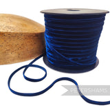 Petershams Millinery Supplies 7mm navy blue French velvet ribbon on a spool