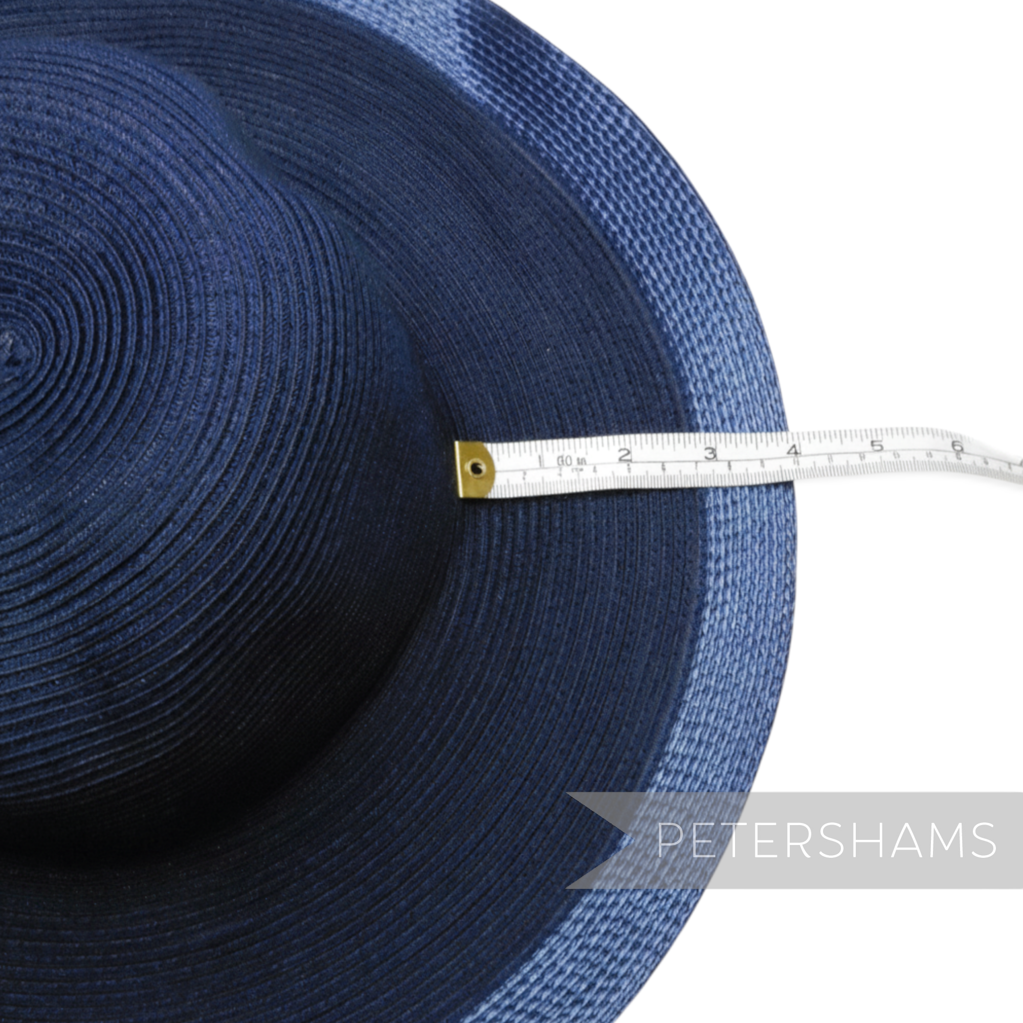 Petershams Millinery Supplies navy blue cotton threaded capeline hat body with a shiny polybraid edge