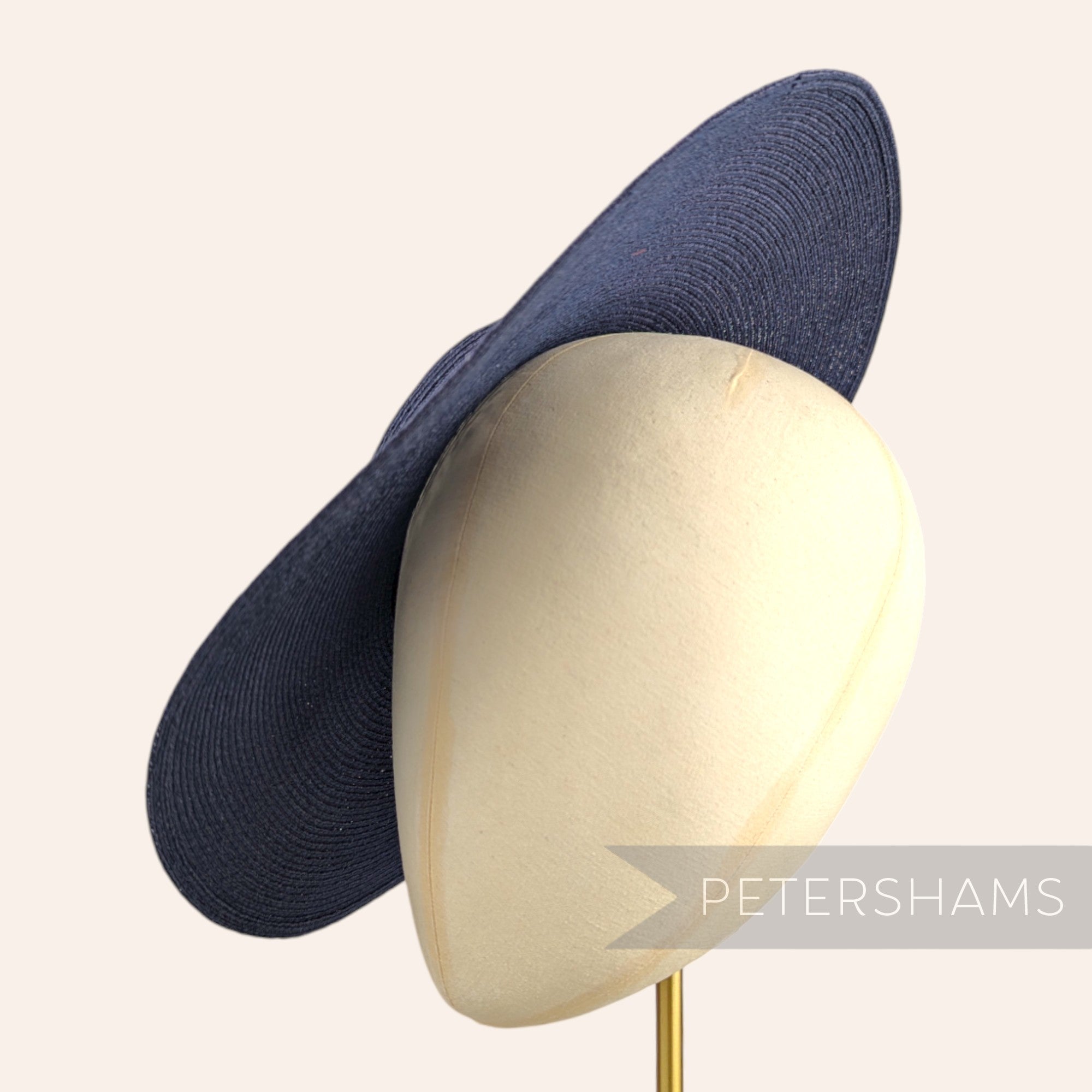 Petershams Millinery Supplies navy blue hemp braid cartwheel fascinator hat base