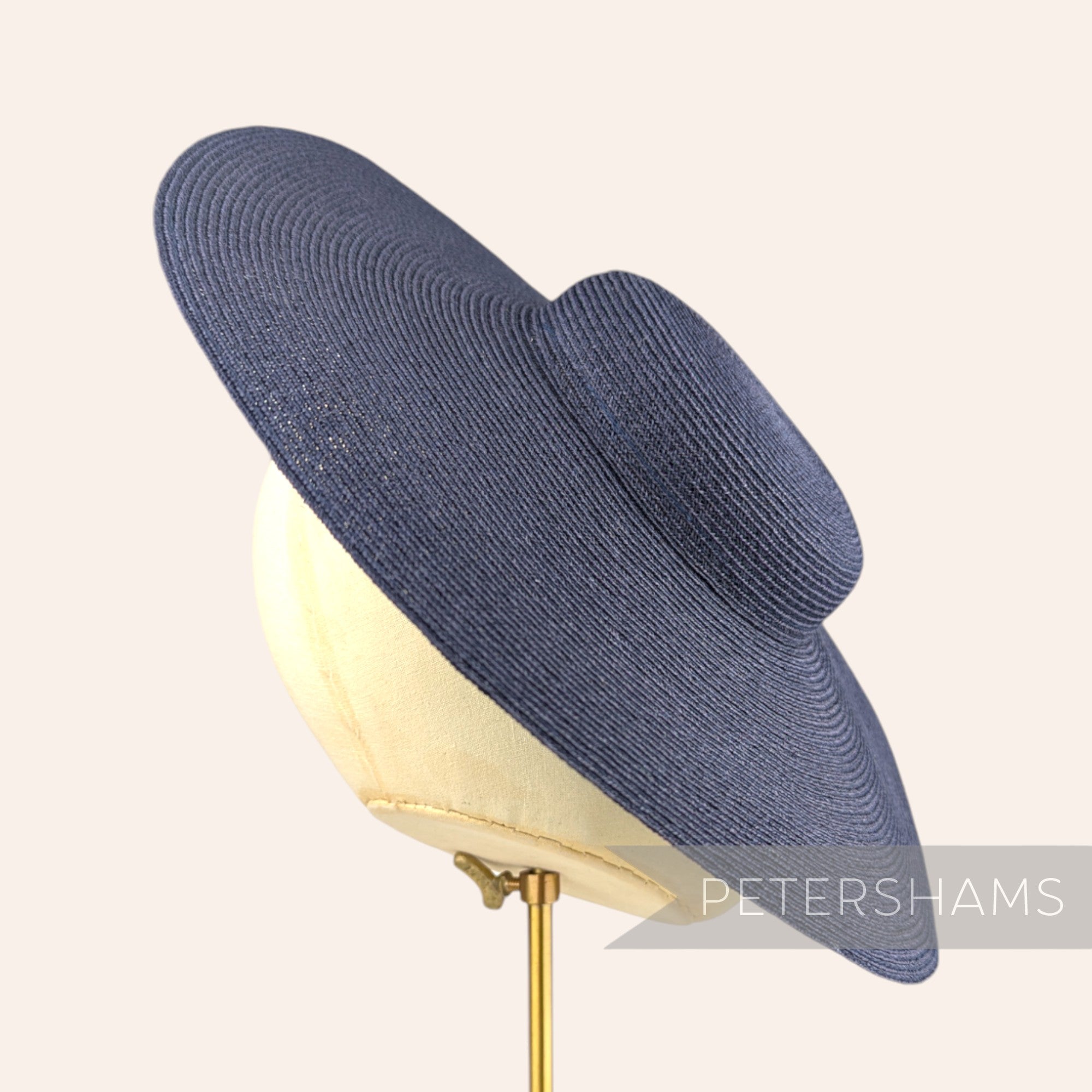 Petershams Millinery Supplies navy blue hemp braid cartwheel fascinator hat base